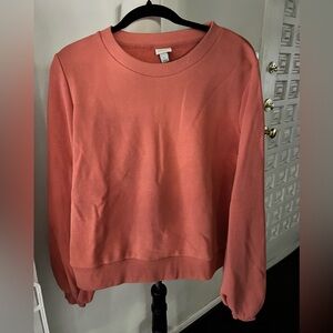 A New Day Dusty Rose Balloon Sleeved French Terry Cotton Sweatshirt. Like new. L